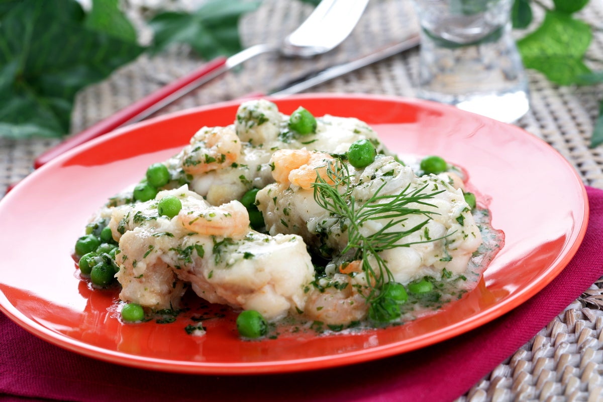 Rape en salsa verde con gambas - Gurmé