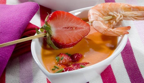 Gazpacho de fresas con gambas - Gurmé