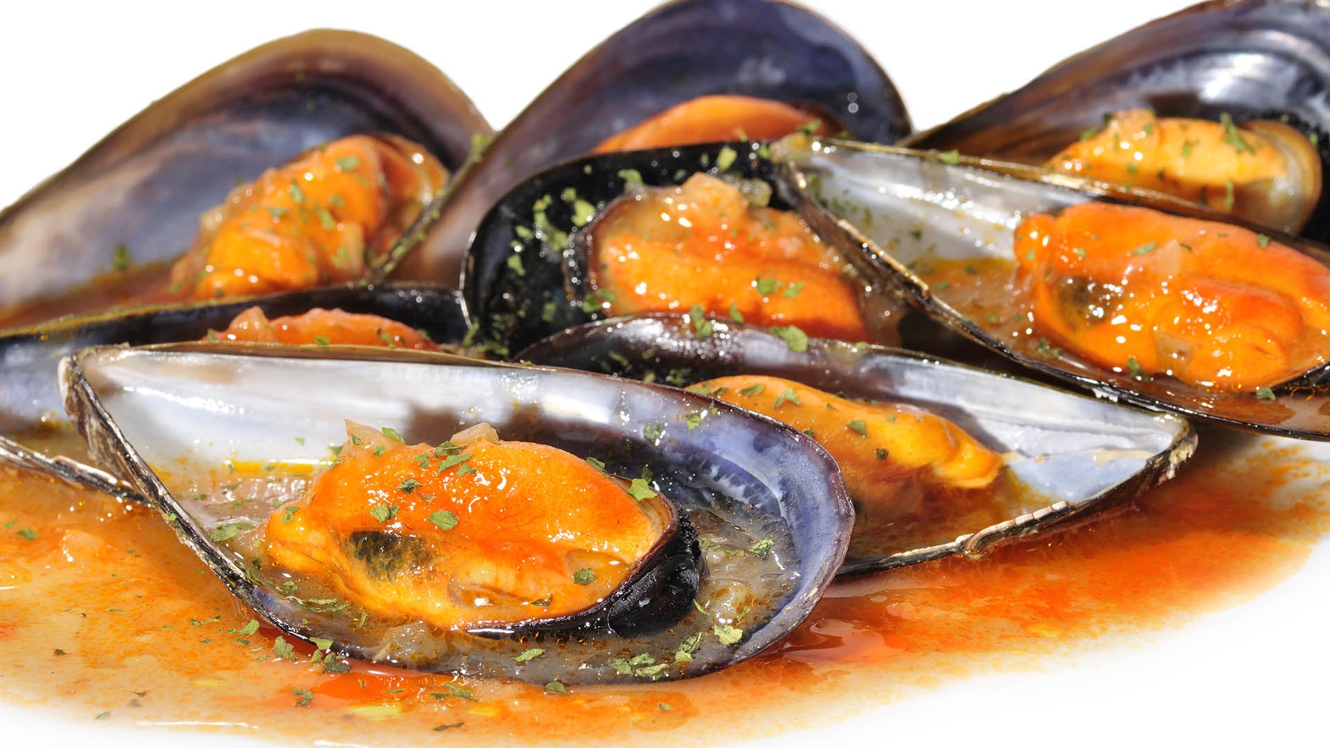 Mejillones en salsa roja picante - Gurmé