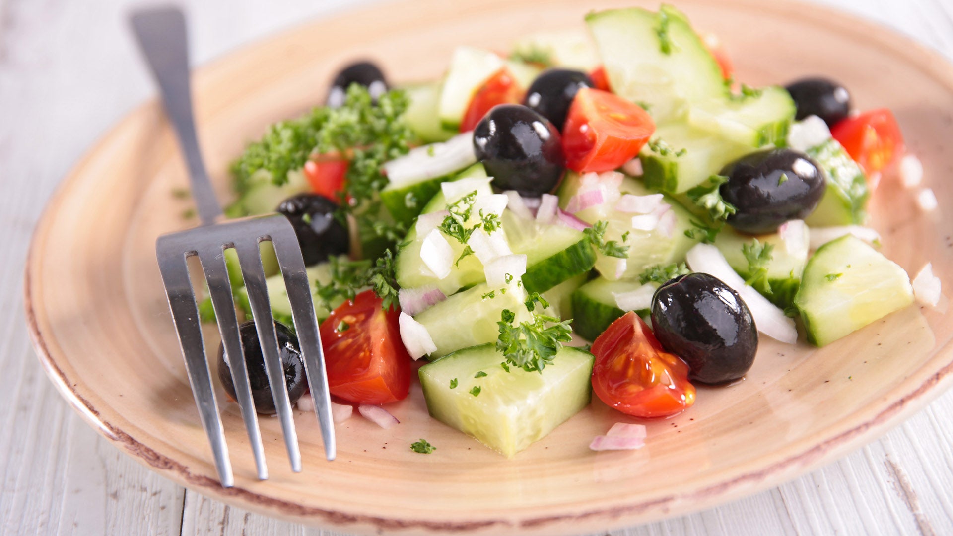 Ensalada de tomate y pepino - Gurmé