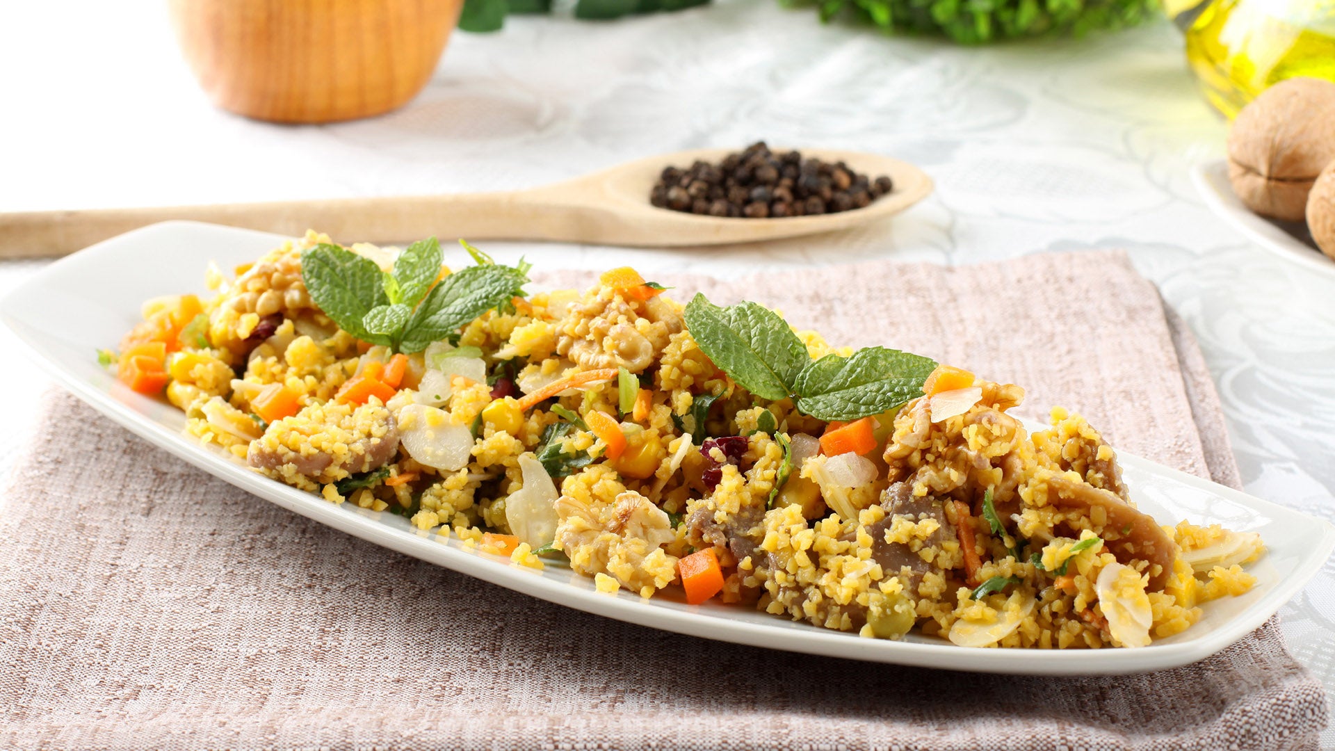 Cuscús con frutos secos y verduritas - Gurmé