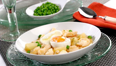 Patatas con sepia y huevo mollet - Gurmé