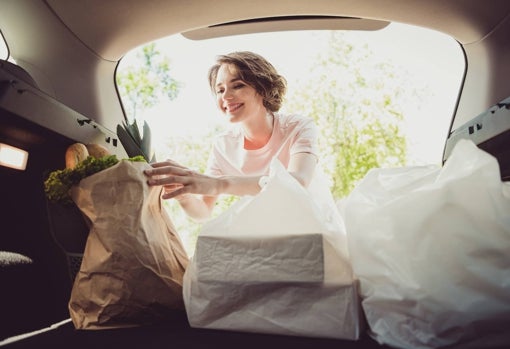 ¿Te pueden multar por llevar las bolsas de la compra en el asiento trasero del coche?