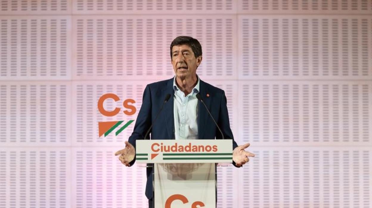 Juan Marín, durante la valoración de los resultados obtenidos por Cs en Andalucía