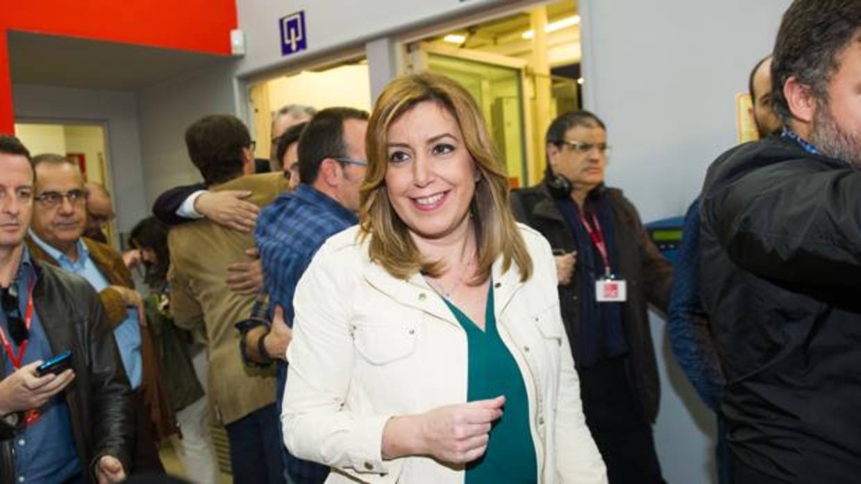 Susana Díaz en ela sede de los socialistas catalanes