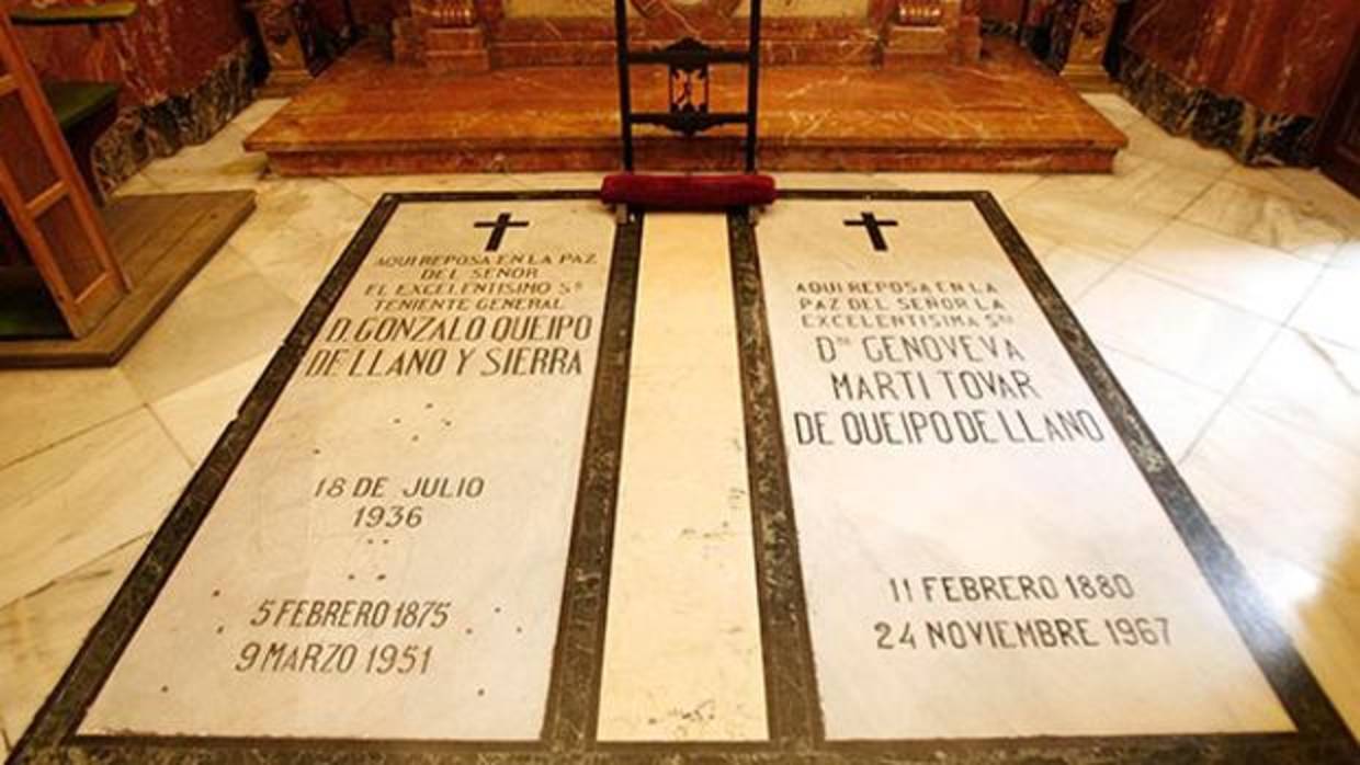 Tumbas de Queipo de Llano y su esposa en la basílica de la Macarena