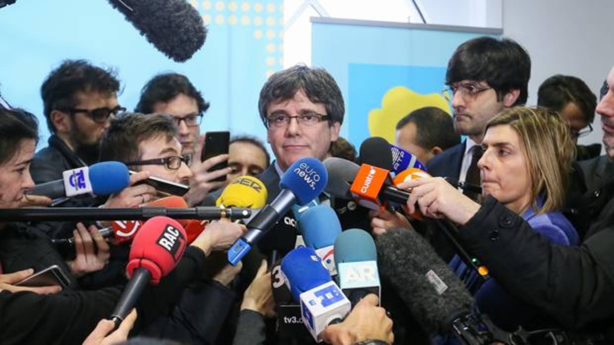 Carles Puigdemont, durante un acto en Bruselas