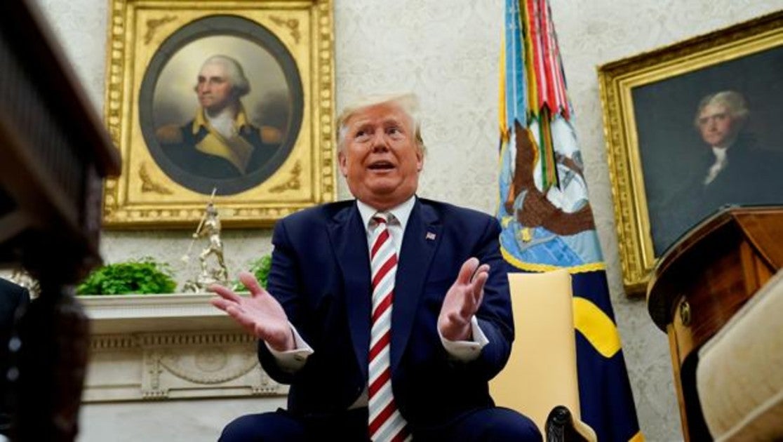 Donald Trump, en un encuentro con periodistas