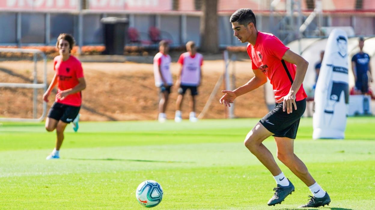 Carlos Fernández, en un entrenamiento