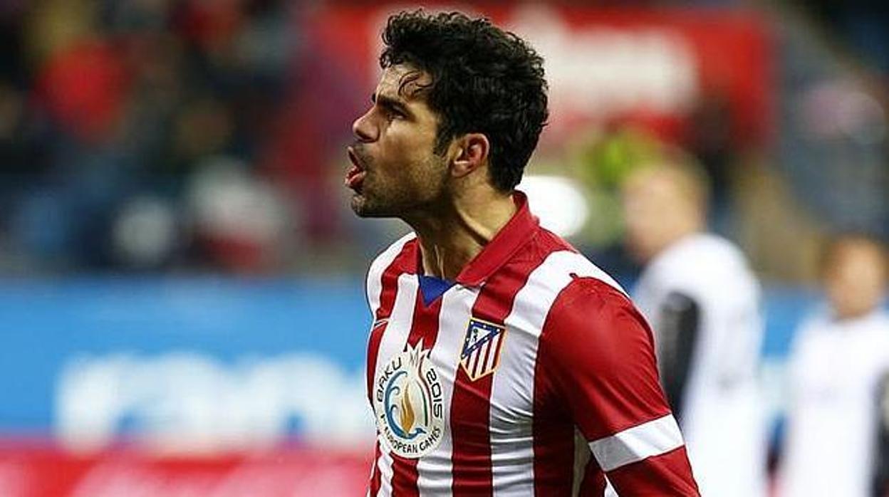 Diego Costa celebra un tanto con el Atlético de Madrid