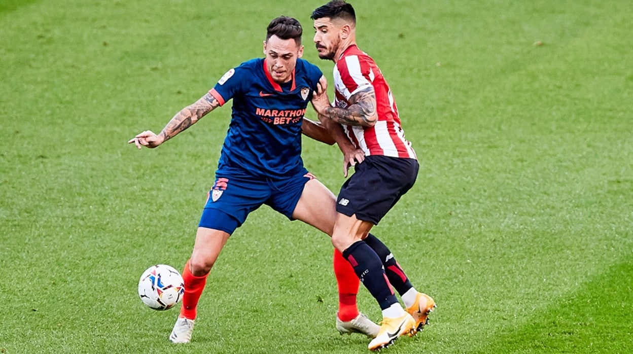 Imagen de partido entre el Athletic y el Sevilla de la primera vuelta de LaLiga