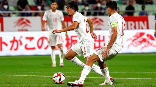 Segundo tiempo al completo para Bryan Gil en el empate de España ante Japón (1-1)