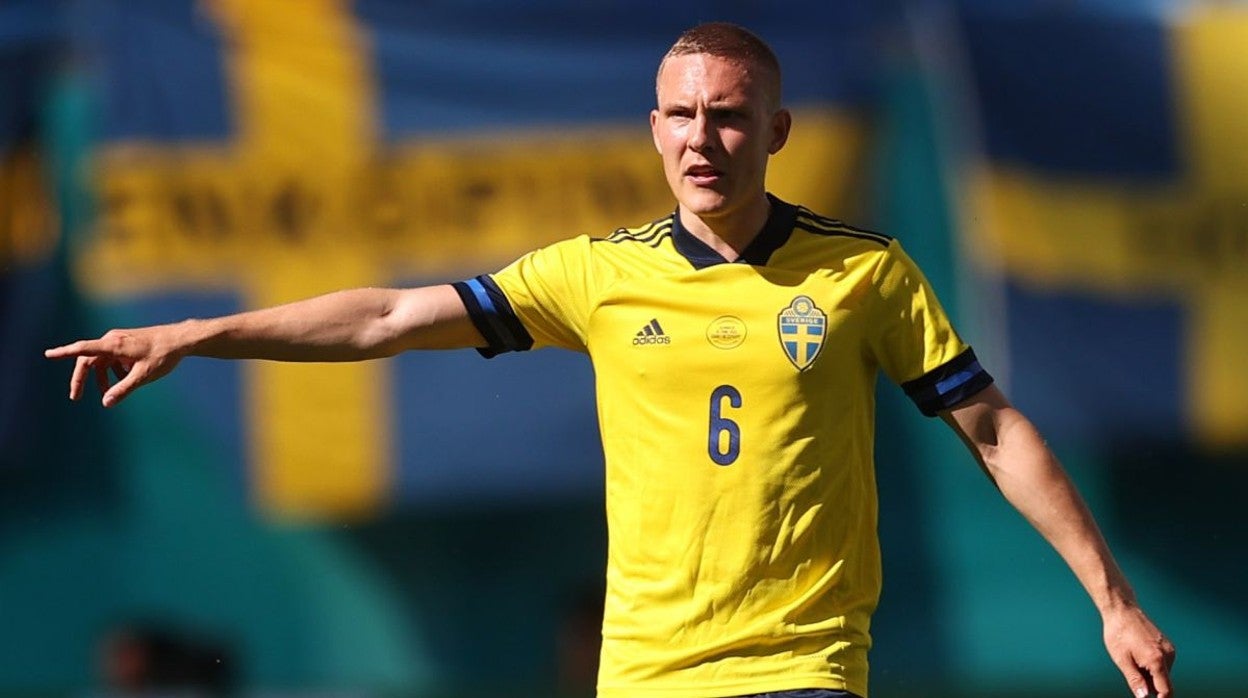El sueco Augustinsson, en un partido con su selección
