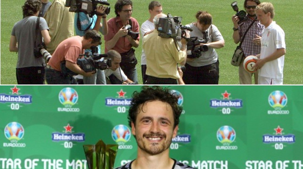 Poulsen, en la imagen el día de su presentación con el Sevilla, coincidió en el Copenhague con Delaney