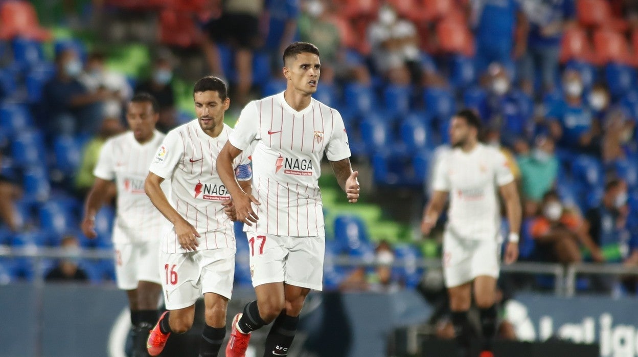 Lamela, tras marcar el único gol del partido ante el Getafe