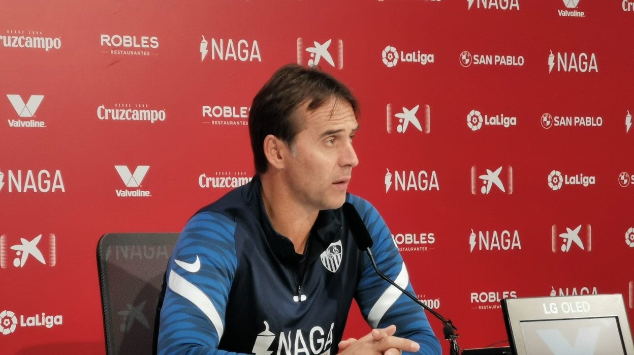 Lopetegui, durante la comparecencia de prensa de hoy
