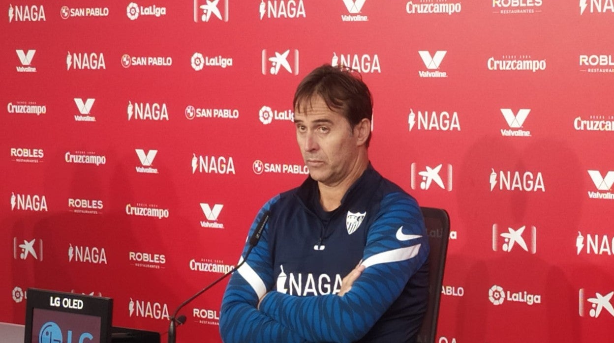 Lopetegui, este viernes en rueda de prensa en el Sánchez-Pizjuán