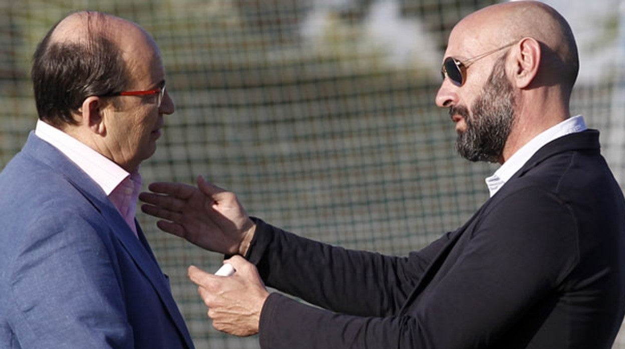 Pepe Castro y Monchi, en la ciudad deportiva