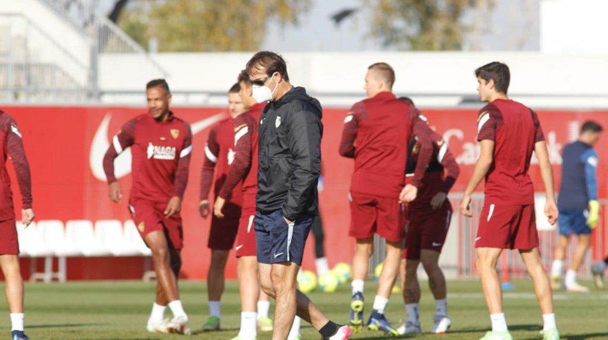 Julen Lopetegui, en el entrenamiento de esta mañana
