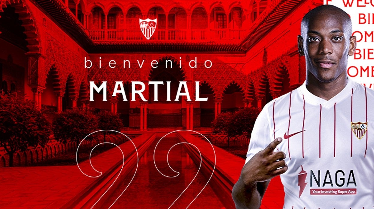 Martial, a su llegada a Sevilla