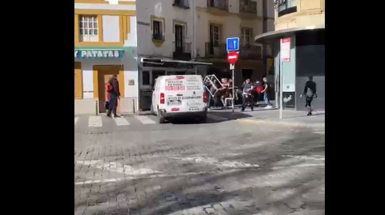 Imagen de los aficionados croatas en la pelea