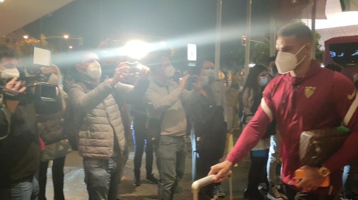 Diego Carlos, con el equipo en el Hotel Los Lebreros