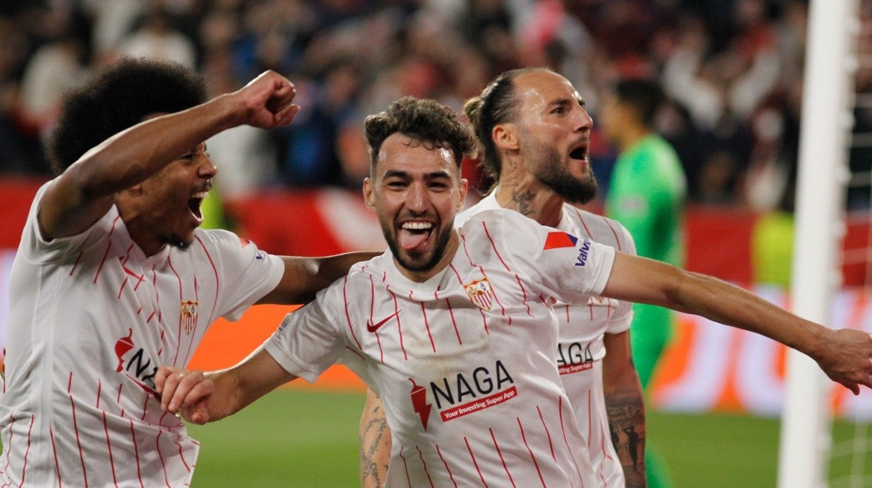 Munir celebra su gol al West Ham