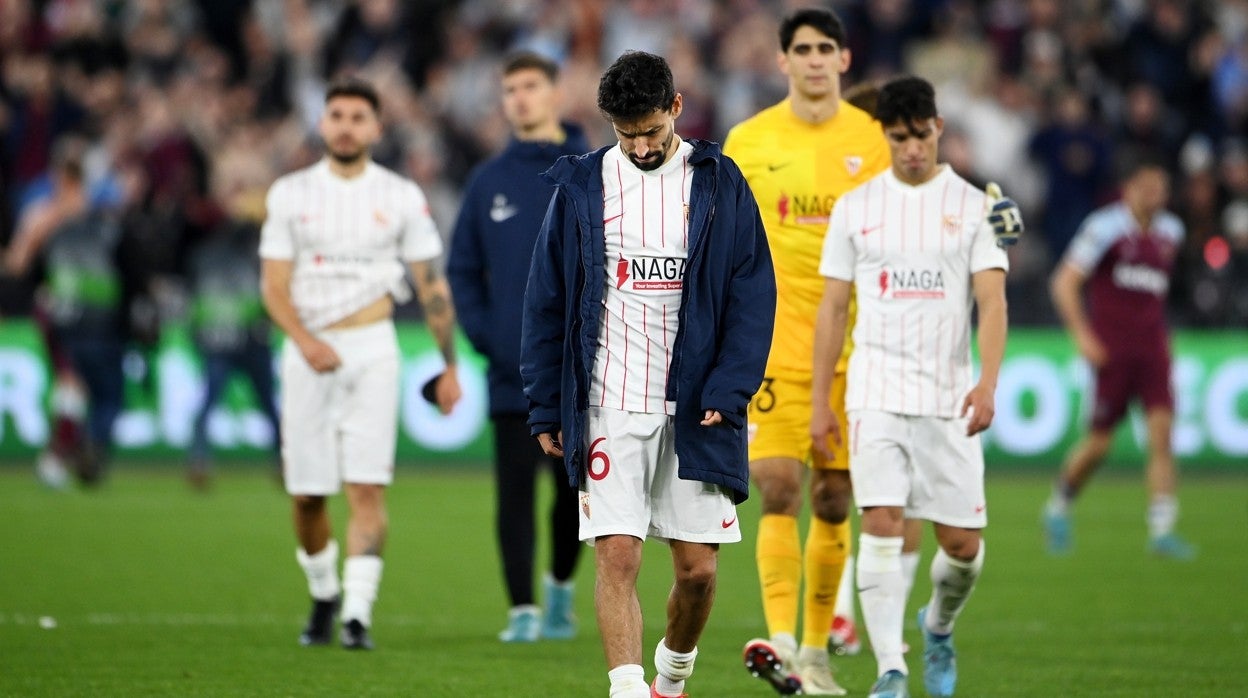 Nabas, cabizbajo tras el partido ante el West Ham