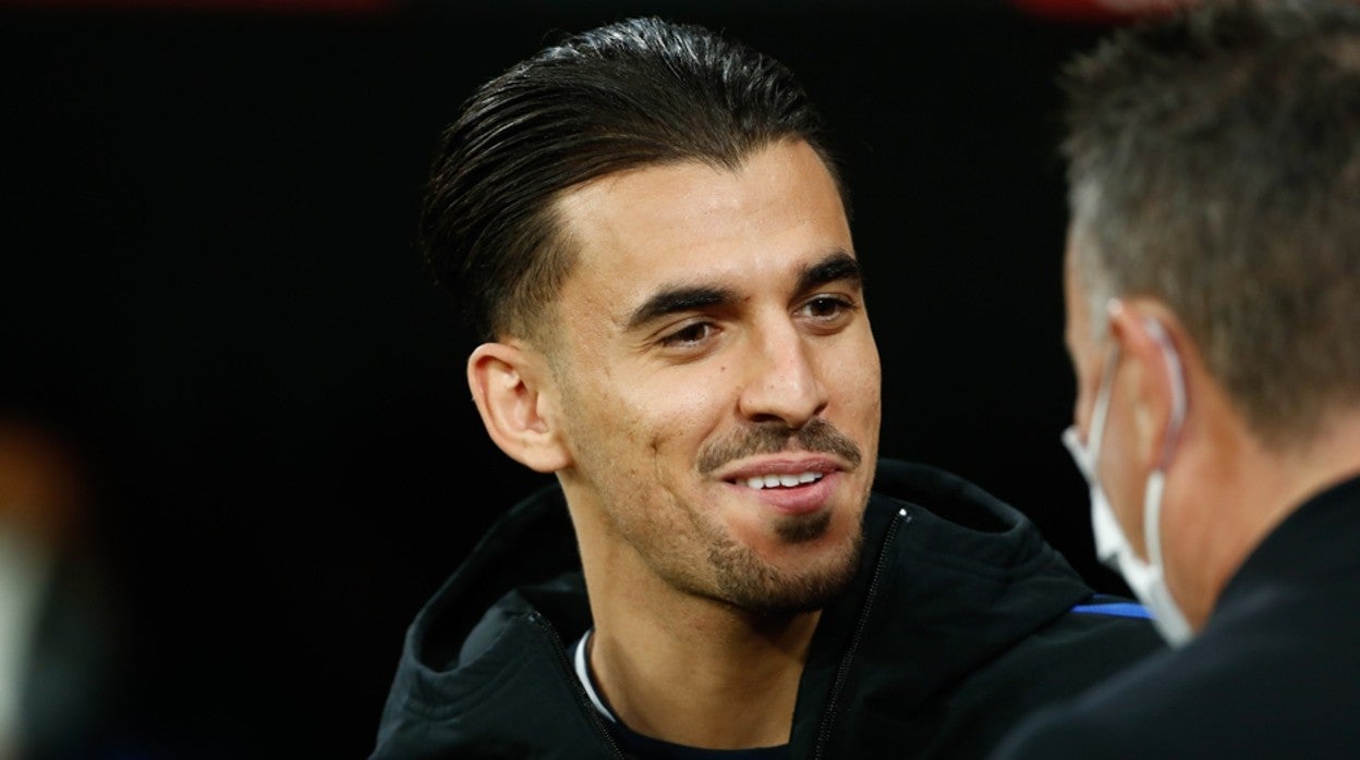 Ceballos, en la previa de un partido del Real Madrid