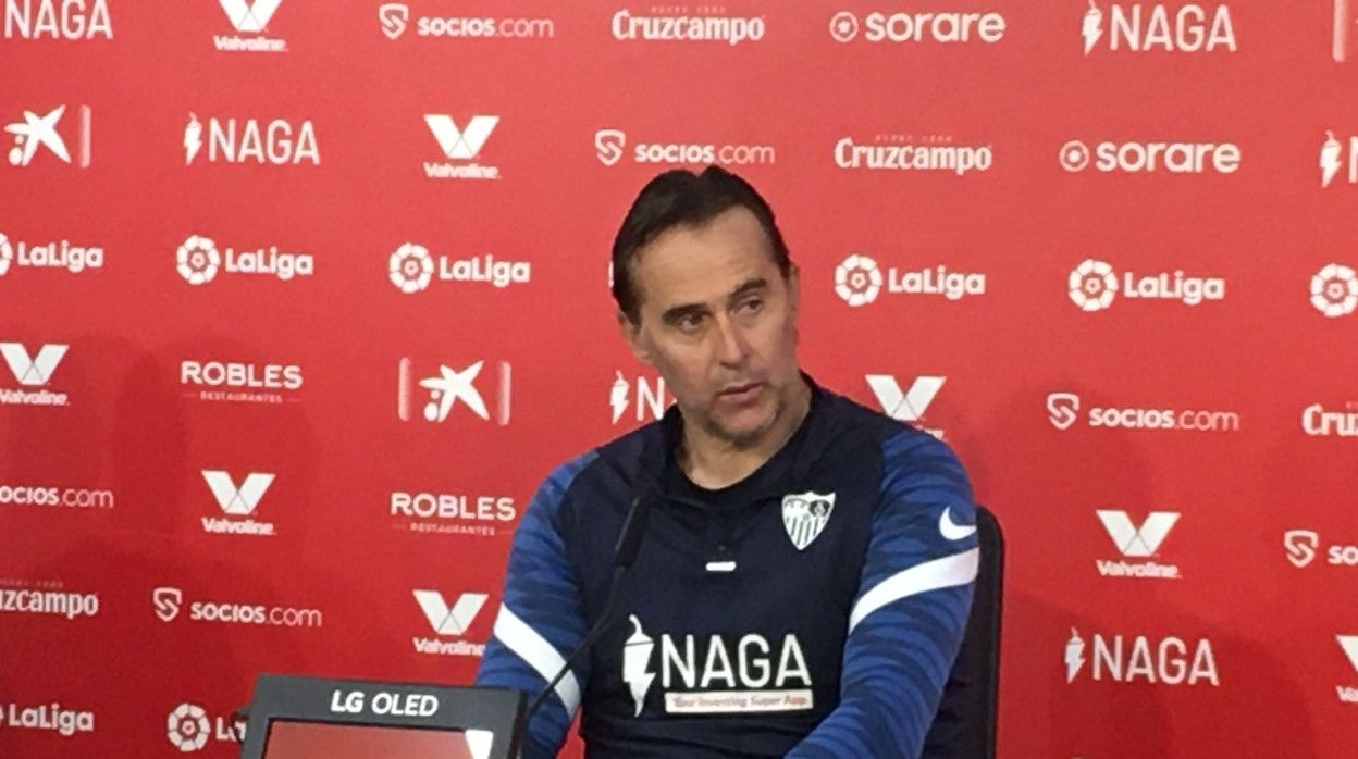 Julen Lopetegui durante la rueda de prensa previa al choque de la 34ª jornada de LaLiga entre el Sevilla FC y el Cádiz CF