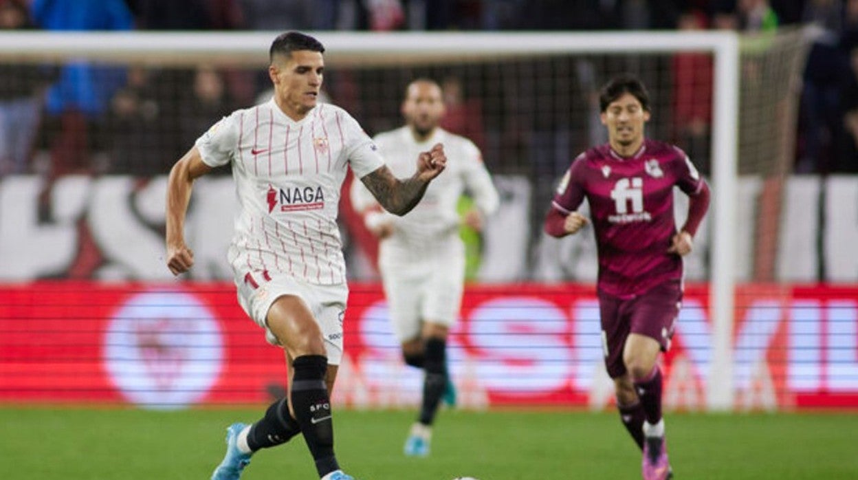 Lamela, en el Sevilla - Real Sociedad de esta temporada