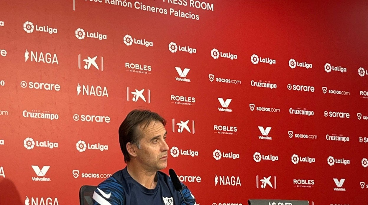 Julen Lopetegui, durante la rueda de prensa previa al choque de la 36ª jornada de LaLiga entre el Sevilla FC y el RCD Mallorca