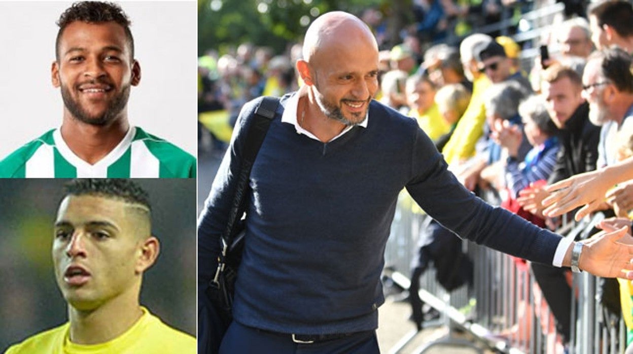 Miguel Cardoso, Marcao en su etapa en Rio Ave de Portugal, y Diego Carlos antes de fichar por el Sevilla, en el Nantes francés