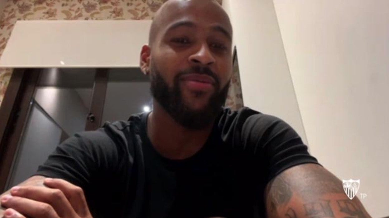 Marcao, durante la entrevista con Sevilla FC Televisión