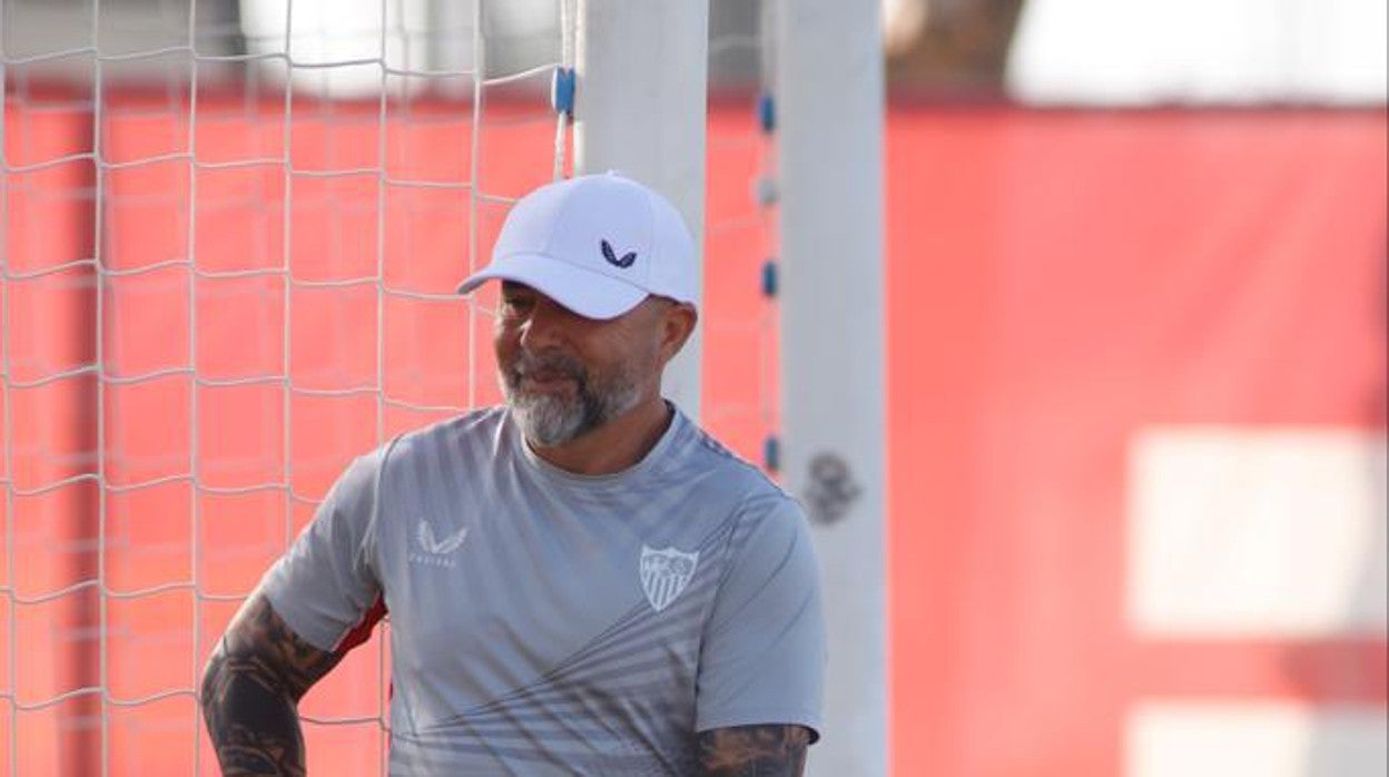 Jorge Sampaoli, durante el entrenamiento del Sevilla FC