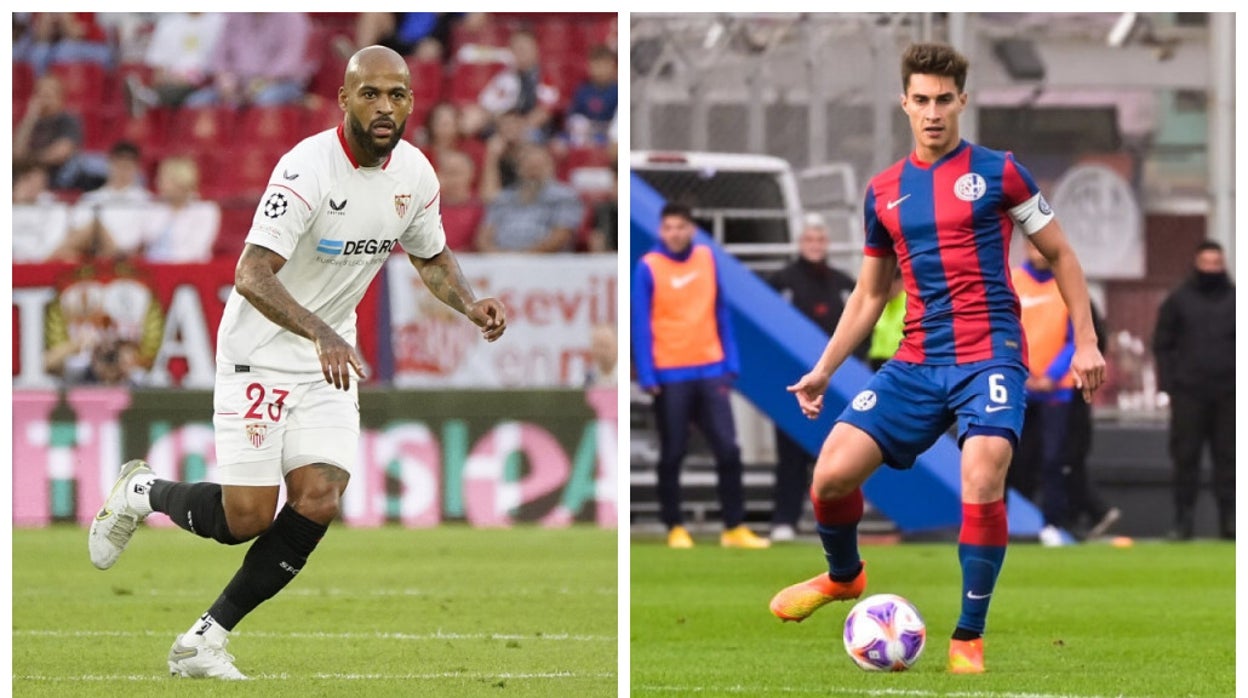 Marcao y Federico Gattoni, futbolistas del Sevilla FC