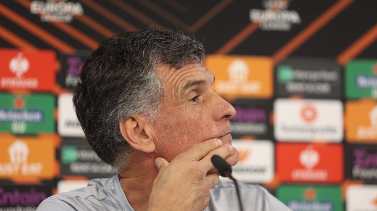 José Luis Mendilibar, en la rueda de prensa ofrecida este jueves