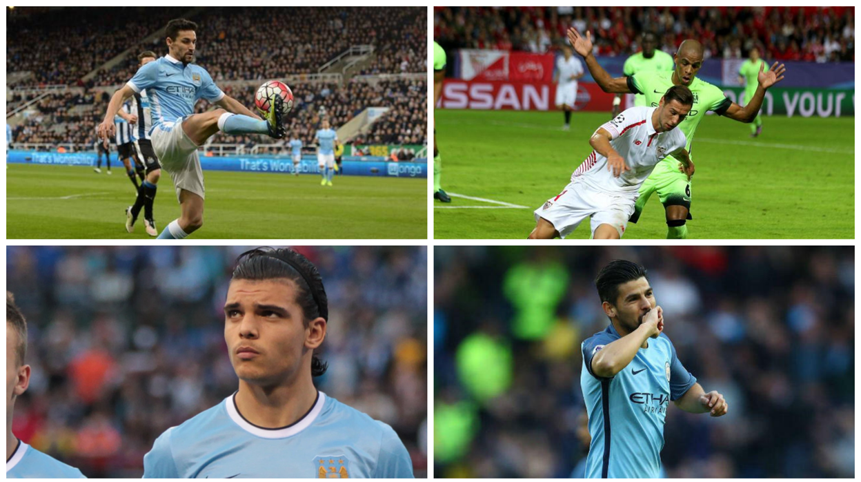 Algunos de los sevillistas que han pasado por el Manchester City a lo largo de la historia