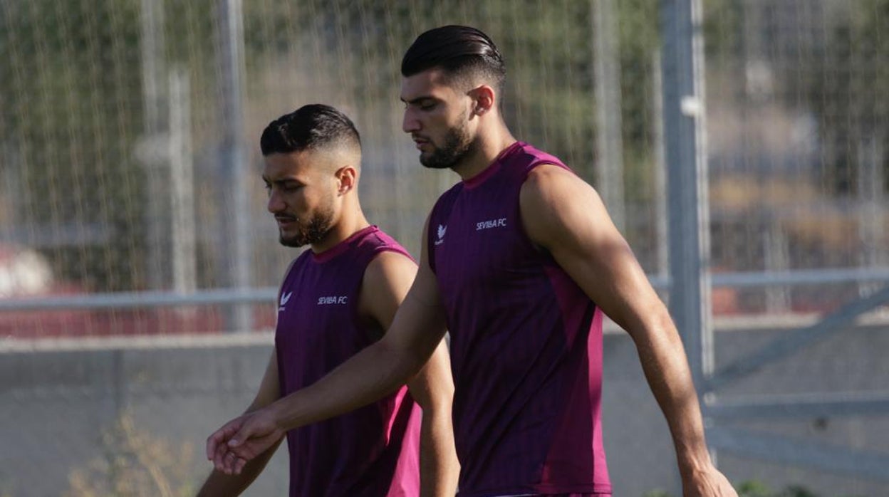 Imagen de Rafa Mir y Óscar Rodríguez durante el entrenamiento