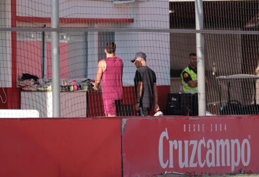 Lucas Ocampos y José Luis Mendilibar, en la ciudad deportiva