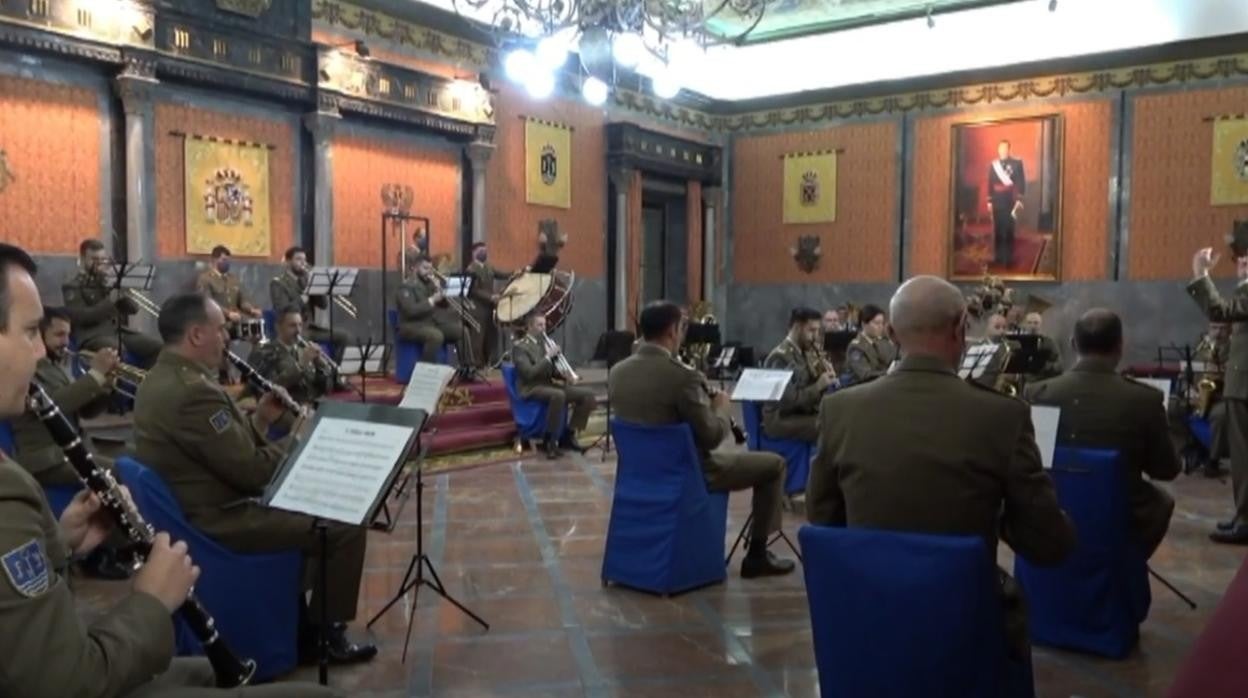 Momento de la grabación de la marcha