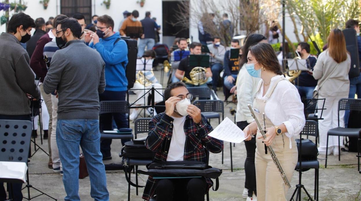 Ensayo en Cuaresma de la banda de la Esperanza de Córdoba