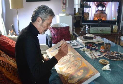 Homenaje del pintor Juan Luis Aguado al escultor Fracnisco Buiza