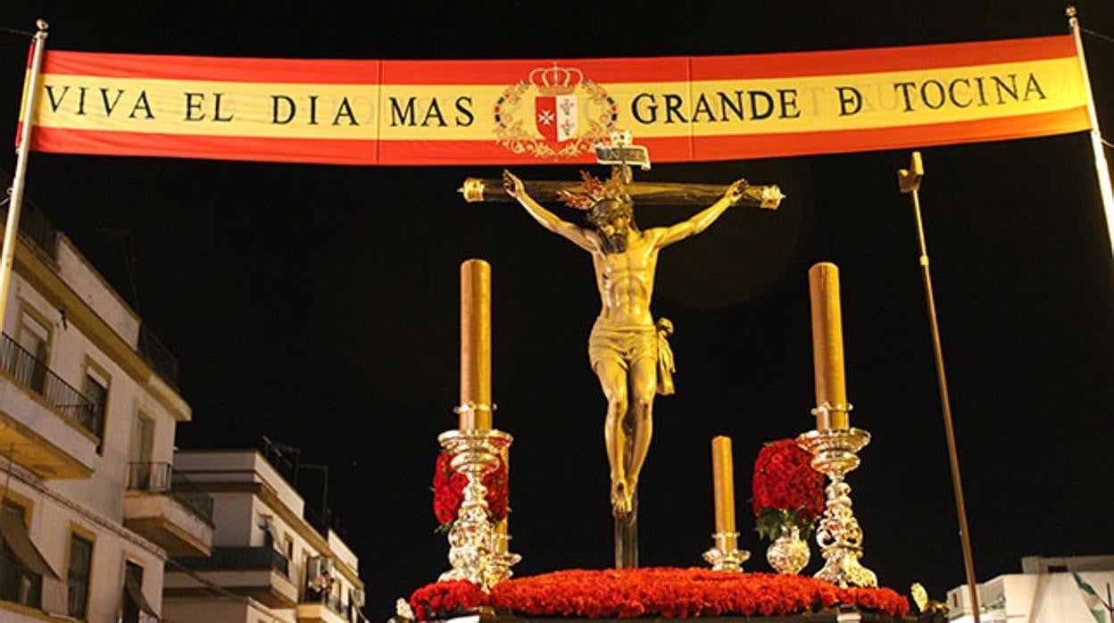 Horario e Itinerario del Traslado del Santísimo Cristo de la Vera Cruz en Tocina mañana Sábado 24 de Agosto del 2024