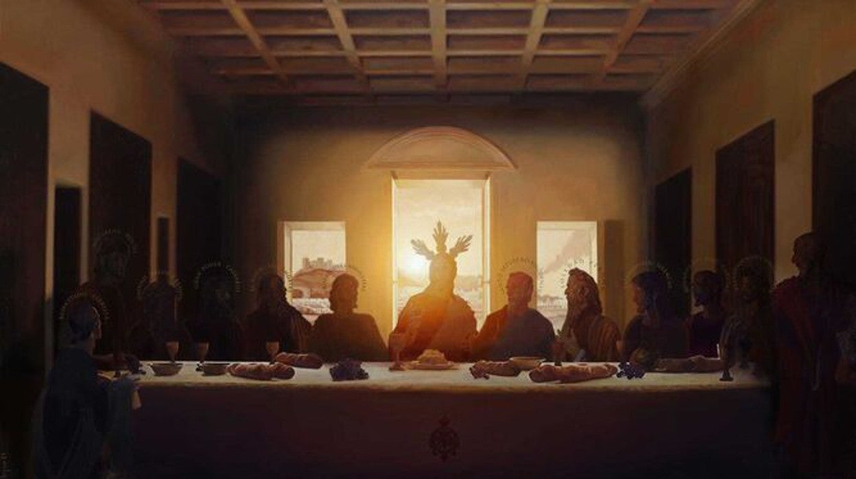 Cartel del 75 aniversario de la Agrupación de Cofradías de Almería, ciudad donde habrá una procesión magna el 29 de octubre. La obra es de Fernando Vaquero