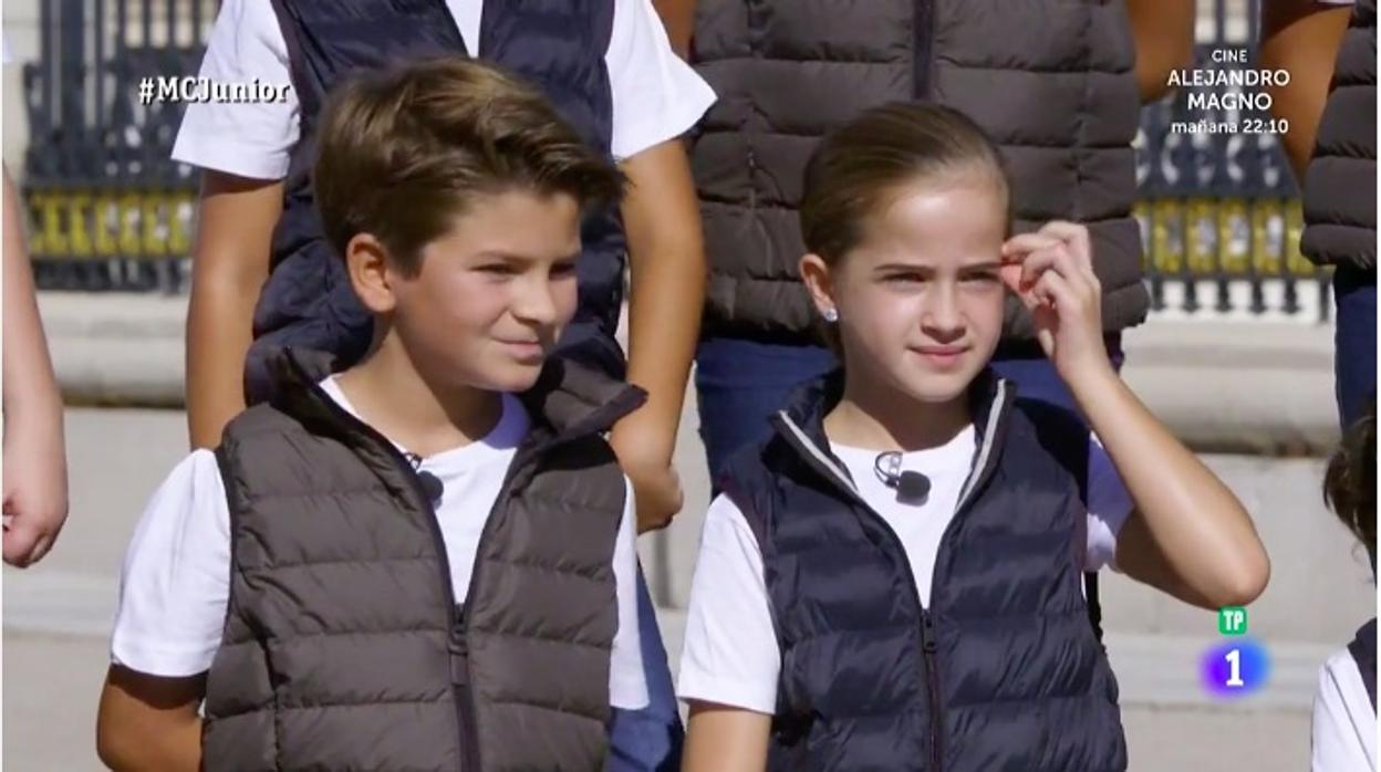 Imagen de Nicolás y Aurora en la prueba de exteriores de Masterchef Junior