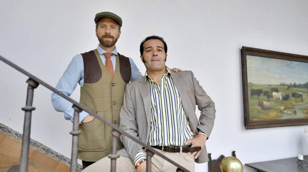 Alberto López y Alfonso Sánchez en el rodaje de la película