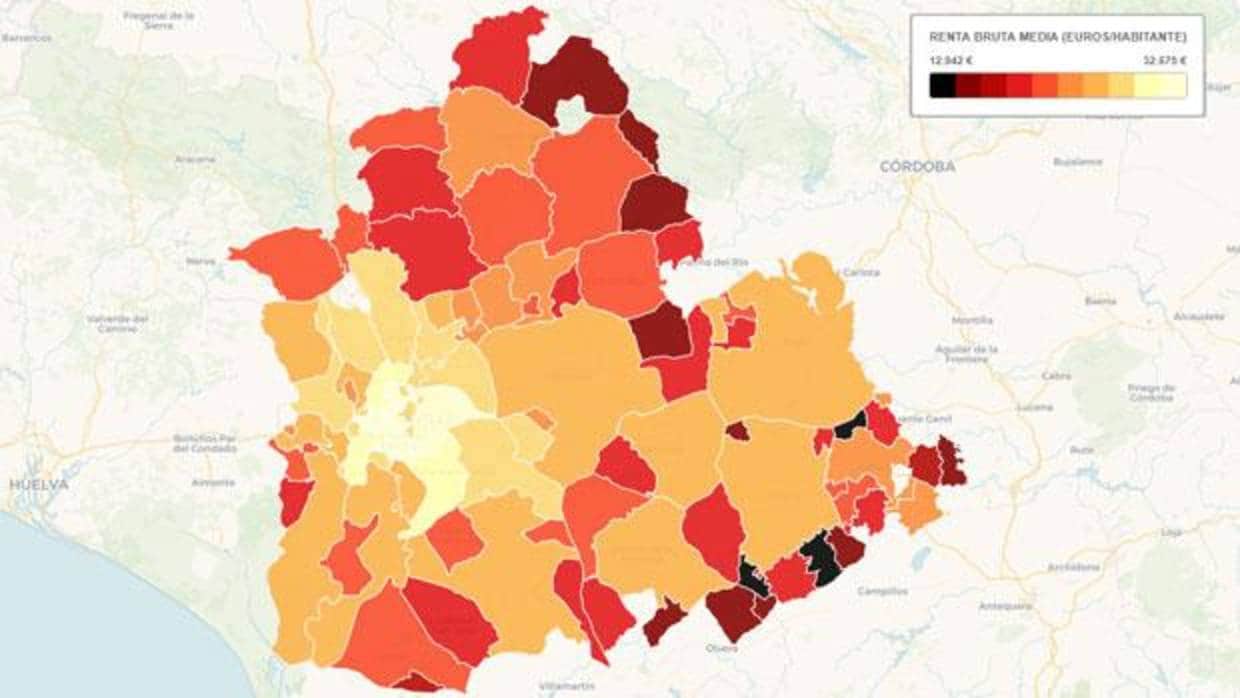 La espiral de la pobreza en la provincia de Sevilla: así se manifiesta sobre un mapa la desigualdad económica