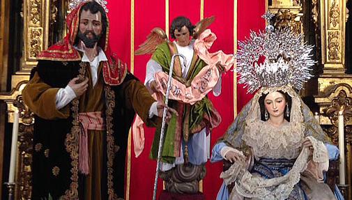 Belén de la Parroquia de Santa María Magdalena con imágenes de la parroquia