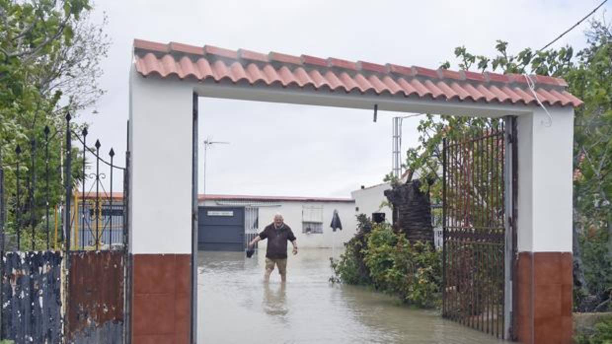 La última inundación en El Palmar en la zona de las Parcelas de Troya y en la presa Torre del Águila